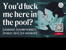ASMR Lesbian Audio Porn: Exhibitionist Pool Sex en público con su ex - Cunnilingus y Play Finger