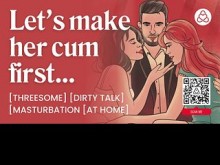 ASMR Audio Porn: primera vez bisexual ffm trío en casa con juego de dedos y sexo áspero - Aud erótico