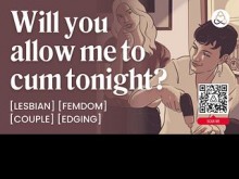 ASMR Lesbian Audio Porno: esclavitud con tu novia femenina - nalgadas y control de orgasmo