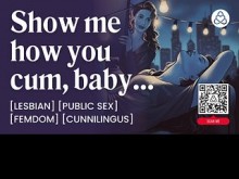ASMR Lesbian Audio Porn: Voyeur Femdom folla a su hembra sumisa en público - Roleplay de audio erótico
