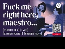 ASMR Audio Porn: Sexo en público con su mejor amigo en el escenario - Charla sucia y juego con los dedos - Audio erótico
