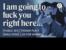 Dom masculino te folla en un baño público - Burlas y JOI para mujeres - ASMR Audio Porn - Juego de roles de historia de audio erótica