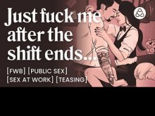 ASMR Audio Porn: Sexo secreto de FWB con un compañero de trabajo después del cierre - Sexo en público y sexo en el trabajo - Historia de audio erótica para mujeres