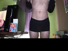 Eyaculación masculina masiva + autosucción + juguete de bricolaje