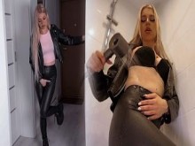 Tengo muchas ganas de orinar y la puerta del baño está atascada.