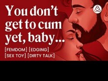 ASMR Audio Porn: Novia dominante supera a su novio sumiso y le hace rogar que se corra - Bromas y charlas sucias - Historia de audio erótica para mujeres