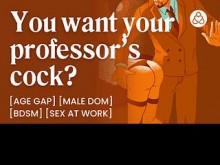 ASMR Audio Porn: Profesor dominante se folla a un estudiante en su oficina - BDSM, charla sucia y sexo en el trabajo - Historia erótica en audio para mujeres