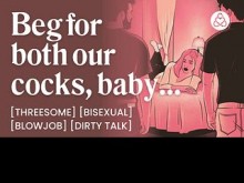 ASMR Audio Porn: Un hombre bisexual follando en la ducha se convierte en un trío MMF - Juegos previos, mamada y conversación sucia - Historia de audio erótica para mujeres