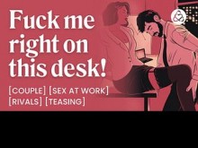 ASMR Audio Porn: Dos rivales laborales follan hasta tarde en la oficina - Sexo en público, dedos y provocaciones - Historia erótica en audio para mujeres